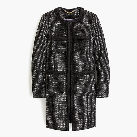 J. CREW Tweed Lurex® Lady Coat Braided Trim 6